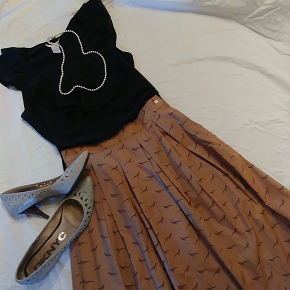 Vintage Dresses & Skirts - Pheasant Prairie-chic Skirt